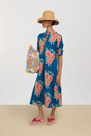 Kurta Lunga - Leopard Flower Dark Teal