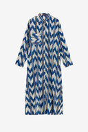 Kurta Lunga Aperta - Ikat Arrow Blue