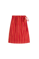 Kurta Lunga Aperta - Mini Stripes Red