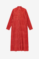 Kurta Lunga Aperta - Mini Stripes Red