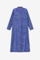 Kurta Lunga Aperta - Mini Stripes Plumbago