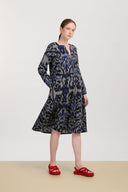 Madhu Dress - Midikasuri Damask Black