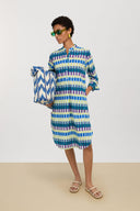 Camicia Lunga Nico - Kusama Checkdark Teal