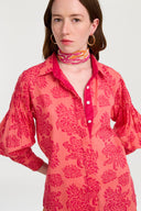 Silk Pocket Square - Dragon Cloud Fuxia