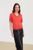Polo Shirt - Damask Design Orange