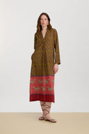 Radha Kaftan - Dragon Tiger Green Gold