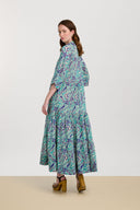 Rambagh Dress - Dragon Cloud Aqua