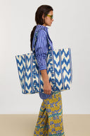 Shopping Bag - Ikat Arrow Blue