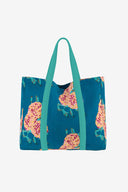 Shopping Bag - Leopard Flower Teal