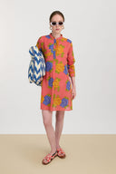 Short Kurta - Big Flower Old Pink