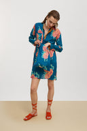 Kurta Corta - Leopard Flower Dark Teal