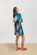 Kurta Corta - Leopard Flower Dark Teal