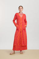 Theresa Duster - Damask Design Orange