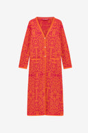Theresa Duster - Damask Design Orange