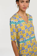T Shirt Scollo A V - Japan Bounch Blue