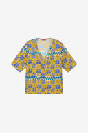 T Shirt Scollo A V - Japan Bounch Blue