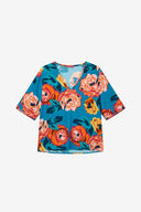 T Shirt Scollo A V - Nizam Teal