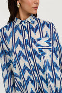 Ube Shirt -  Ikat Arrow Blue