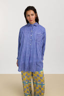 Ube Shirt - Mini Stripes Plumbago