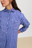 Camicia Ube - Mini Stripes Plumbago