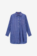 Camicia Ube - Mini Stripes Plumbago