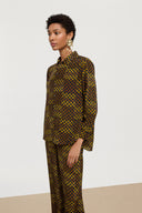 Mishima Shirt - Kente Chess Green