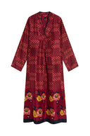 Caftano Radha - Kente Chess Ruby Red