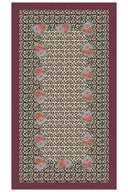 Cotton Cloth  180X350Cm - Arabesque Corolla Natural Coffee