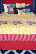 Reversible Quilt  250X270 - Arabesque Corolla Gold Natural