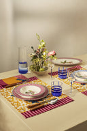 Set of 2 cotton placemats 35x48 cm - Arabesque corolla gold natural