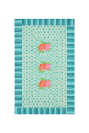 Reversible quilt 110x180 cm - Hima big flower turquoise