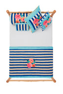 Reversible Quilt  110X180 - Nizam Stripes Blue Natural