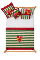 Reversible Quilt  110X180 - Nizam Stripes Green Natural