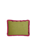 Organza cushion cover 35x50 cm - Leaves green purple