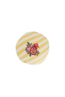 Lisa Corti x The Socialite Family Bomboloni Cushion - Bold Rose Stripes Yellow