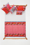 Cotton paloma bolster cover - Indonesian red rose