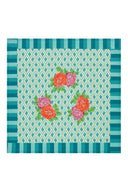 Cotton cloth 110x110 cm - Hima big flower turquoise