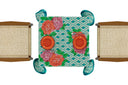 Telo Cotone 110x110 cm - Hima Big Flower Turquoise
