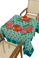 Telo Cotone 110x110 cm - Hima Big Flower Turquoise