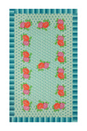 Cotton cloth 140x240 cm - Hima big flower turquoise