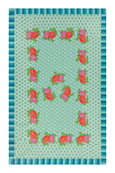 Cotton cloth 180x270 cm - Hima big flower turquoise
