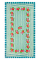 Cotton cloth 180x350 cm - Hima big flower turquoise