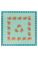 Cotton cloth 220x220 cm - Hima big flower turquoise