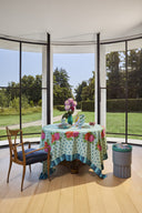 Telo Cotone 220x220 cm - Hima Big Flower Turquoise