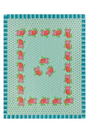 Cotton cloth 220x270 cm - Hima big flower turquoise