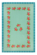Cotton cloth 220x350 cm - Hima big flower turquoise