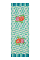Cotton runner 50x150 cm - Hima big flower turquoise