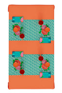 Cotton runner 50x150 cm - Hima big flower turquoise