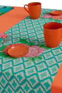 Tovaglietta Doppia Cotone 50x150 cm - Hima Big Flower Turquoise