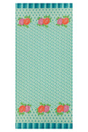 Cotton muslin curtain 110x240 cm - Hima big flower turquoise